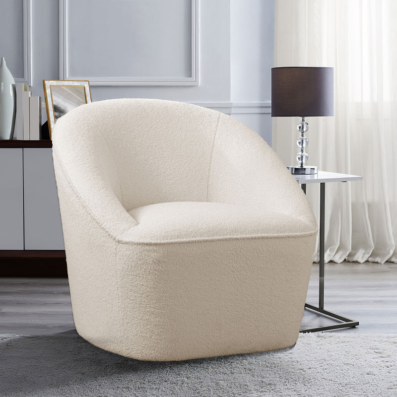 Anson - Swivel Chair With Soft Rounded Back - Off White - R&R Furniture Gallery (Fountain Valley, CA)