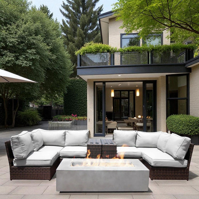 Outdoor Elegance Conversation Set With Fire Pit - R&R Furniture Gallery (Fountain Valley, CA)