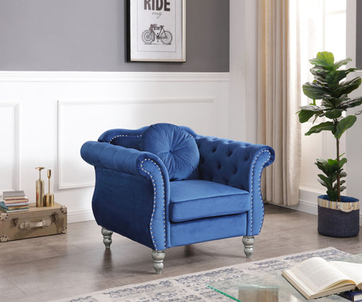 Glory Furniture Chic Transitional Flared Arm Chair with wooden legs and plush upholstery in a stylish, modern design.