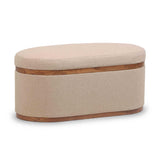 Olivier - Boucle Oval Storage Ottoman - R&R Furniture Gallery (Fountain Valley, CA)