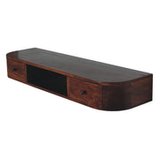 Lunar - 2 Drawer Floating Console - Chestnut - R&R Furniture Gallery (Fountain Valley, CA)