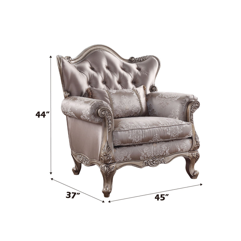 Jayceon - Chair With Pillow - Fabric & Champagne