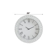 Nysa - 20" Wall Clock - Mirrored & Faux Crystals - R&R Furniture Gallery (Fountain Valley, CA)