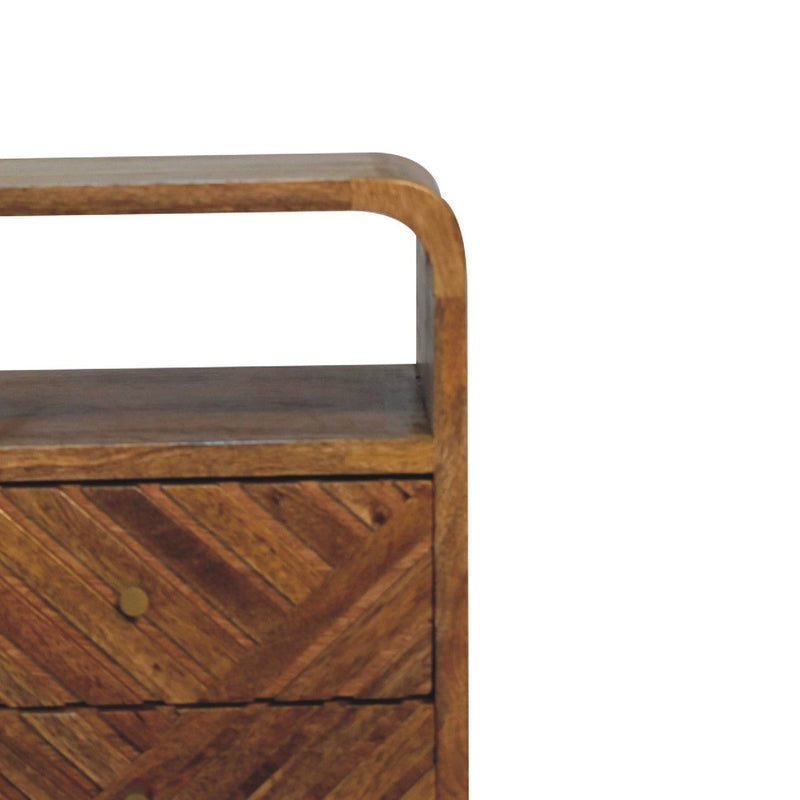 Lille - Mini Curved Nightstand - Oak - R&R Furniture Gallery (Fountain Valley, CA)