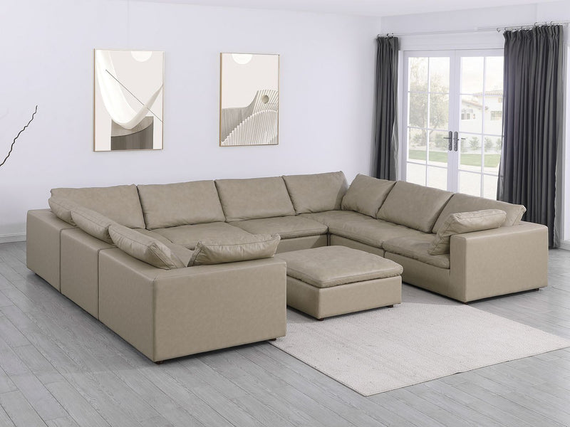 1100 - 9-Piece U-Shaped Sectional In Top-Grain Italian Leather - R&R Furniture Gallery (Fountain Valley, CA)