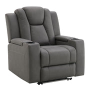Leuco - Power Motion Recliner With Cup Holder, Control, LED & Power Headrest - Gray - R&R Furniture Gallery (Fountain Valley, CA)