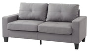 Gray modern stationary sofa by Glory Furniture with sleek design and plush cushions, perfect for contemporary living rooms.