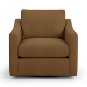 Classic Home Aspen swivel chair featuring a cushioned seat and backrest with a sleek, modern design and wooden base.
