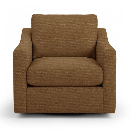 Classic Home Aspen swivel chair featuring a cushioned seat and backrest with a sleek, modern design and wooden base.