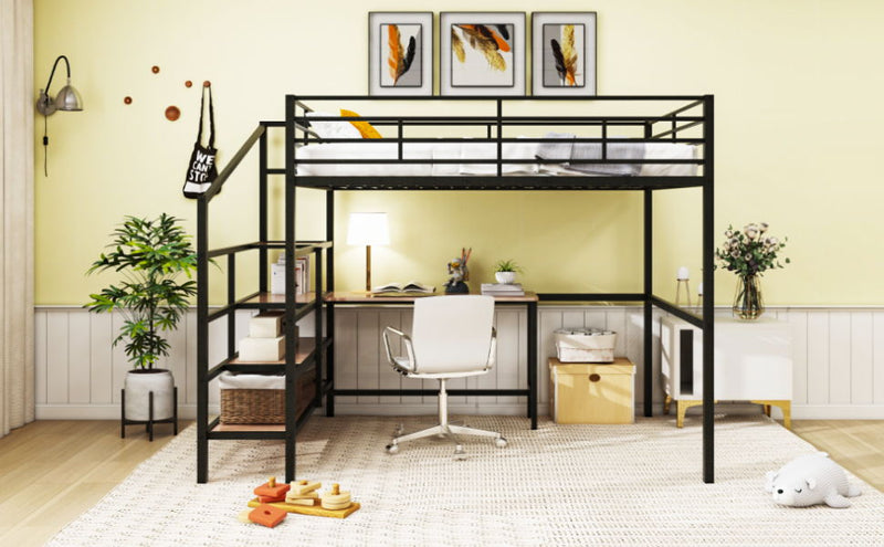 Loft Bed With Desk And Lateral Storage Ladder - R&R Furniture Gallery (Fountain Valley, CA)