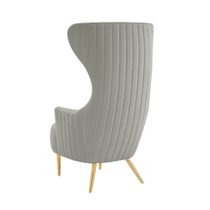 Julia - Velvet Channel Tufted Wingback Chair - R&R Furniture Gallery (Fountain Valley, CA)
