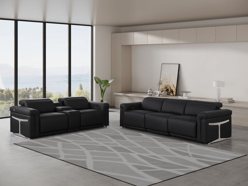1126 - 6-Piece Modular Power Reclining Sofa And Console Loveseat Set In With 5 Power Recliners & Power Headrests - R&R Furniture Gallery (Fountain Valley, CA)