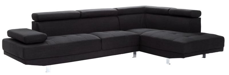 Comfortable Riveredge sectional sofa by Glory Furniture, featuring plush cushions and a modern stationary sectional design.