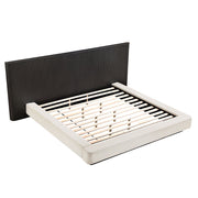 Clayten - Eastern King Bed - Beige Linen & Espresso - R&R Furniture Gallery (Fountain Valley, CA)