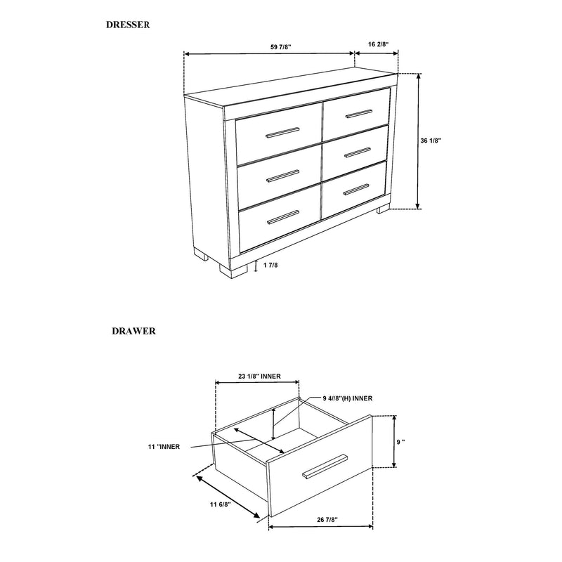 Elsa - 2 Toned And Dresser With Bar Handle And Construction - R&R Furniture Gallery (Fountain Valley, CA)