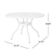 Tranquilius - Outdoor Round Dining Table With Lattice Tabletop, Umbrella Hole And Curved Legs - R&R Furniture Gallery (Fountain Valley, CA)