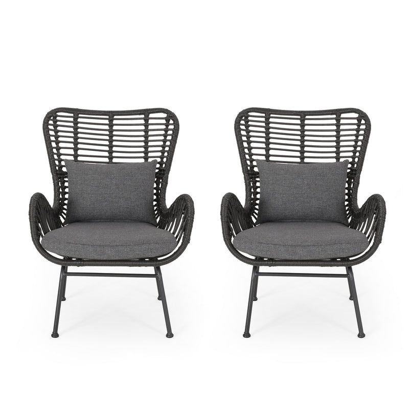 Modern Aesthetic Outdoor Rattan Accent Chair With Metal Legs - R&R Furniture Gallery (Fountain Valley, CA)
