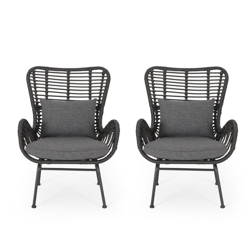 Modern Aesthetic Outdoor Rattan Accent Chair With Metal Legs - R&R Furniture Gallery (Fountain Valley, CA)