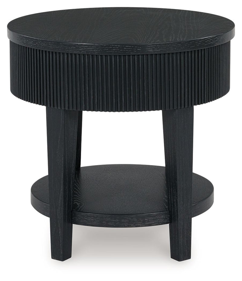 Marstream - Round End Table - Black - R&R Furniture Gallery (Fountain Valley, CA)