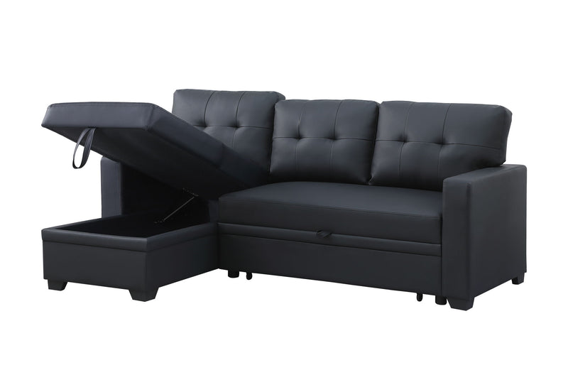 Upholstered Pull Out Sectional Sofa With Chaise - R&R Furniture Gallery (Fountain Valley, CA)