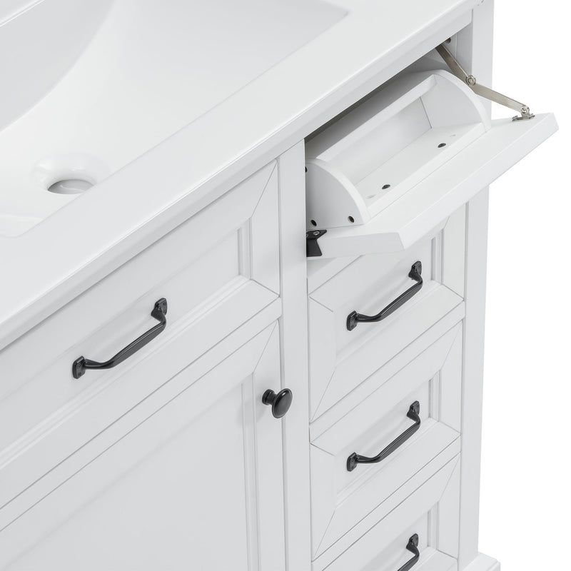 36" Bathroom Vanity With Sink, 2 Tip-Out Drawers, Soft Close Hinges - R&R Furniture Gallery (Fountain Valley, CA)