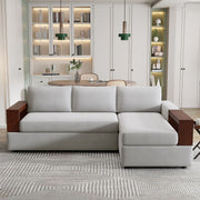 Noble House stationary sectional sofa with upholstered cushioning and reversible armrests for modern living room comfort