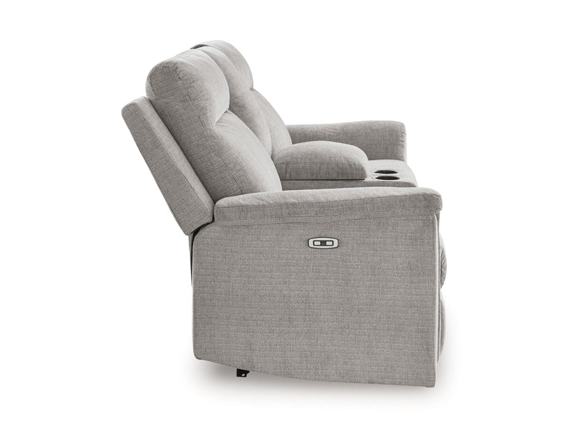 Barnsana - Dbl Power Reclining Loveseat With Console - R&R Furniture Gallery (Fountain Valley, CA)