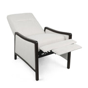 Contemporary fabric upholstered pushback recliner chair by Noble House with plush cushioning and modern design.