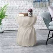 Gray Modern Canis Side Table by Noble House for outdoor use, featuring a sleek design and sturdy construction.