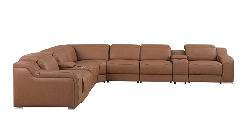 1116 - 8-Piece L-Shaped Sectional Sofa In With 3 Power Recliners & Power Headrests