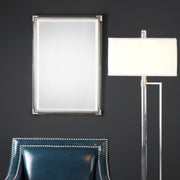 Silver metallic wall mirror by Uttermost, featuring a sleek, reflective surface and modern design perfect for contemporary decor.