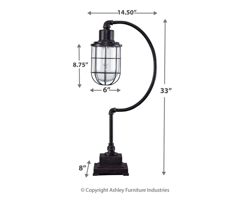 Jae - Metal Desk Lamp  - Antique Black - R&R Furniture Gallery (Fountain Valley, CA)