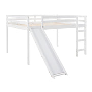 Full Loft Bed With Slide, Multifunctional Design - White - R&R Furniture Gallery (Fountain Valley, CA)