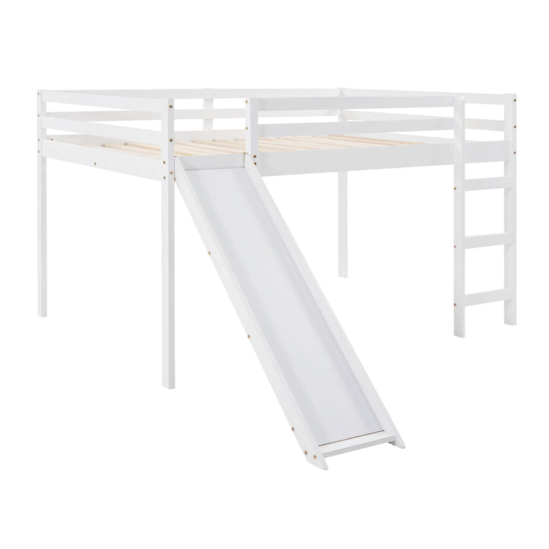 Full Loft Bed With Slide, Multifunctional Design - White - R&R Furniture Gallery (Fountain Valley, CA)