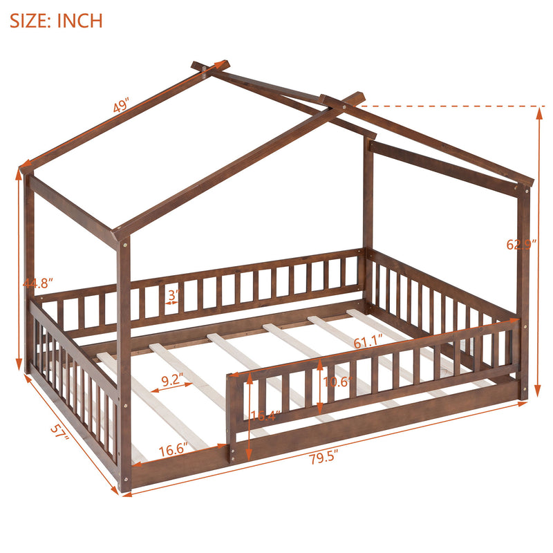 Bed House Bed Frame With Fence - R&R Furniture Gallery (Fountain Valley, CA)