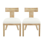 Contemporary Fabric Upholstered Side Dining Chairs Set With Curved Back - R&R Furniture Gallery (Fountain Valley, CA)