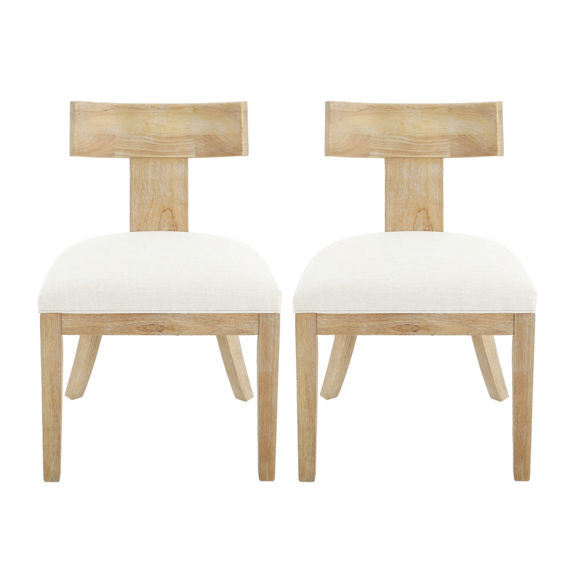Contemporary Fabric Upholstered Side Dining Chairs Set With Curved Back - R&R Furniture Gallery (Fountain Valley, CA)