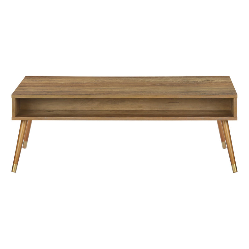 Coffee Table, Accent, Cocktail, Rectangular, Storage, Living Room, Wood Legs, Mid Century - Walnut - R&R Furniture Gallery (Fountain Valley, CA)