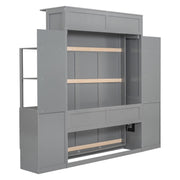 Murphy Wall Bed With LED Lights, Shelves And Drawers - R&R Furniture Gallery (Fountain Valley, CA)