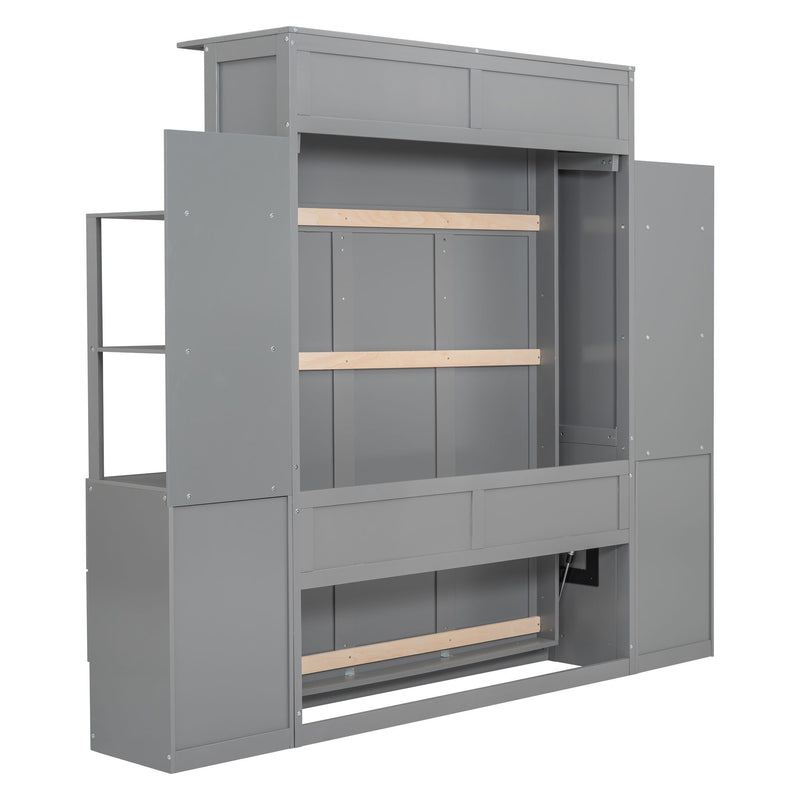 Murphy Wall Bed With LED Lights, Shelves And Drawers - R&R Furniture Gallery (Fountain Valley, CA)