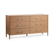 Classic Home Alisen 6 Drawer Dresser in Napa Grove finishes, showing the sleek wood design and spacious drawers.