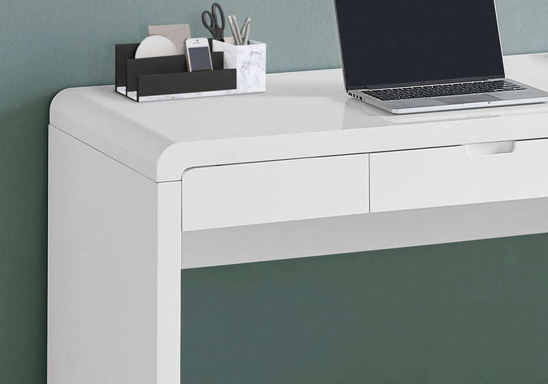 Computer Desk For Home Office, Storage Drawers, Contemporary & Modern - White - R&R Furniture Gallery (Fountain Valley, CA)