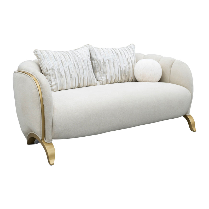 Scotts Square - Loveseat - Cornsilk / Light Champagne - R&R Furniture Gallery (Fountain Valley, CA)