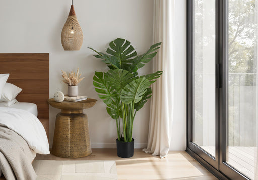 45" Tall, Artificial Plant, Monstera Tree, Indoor, Faux, Fake, Floor, Greenery, Potted, Real Touch, Decorative - Green / Black - R&R Furniture Gallery (Fountain Valley, CA)