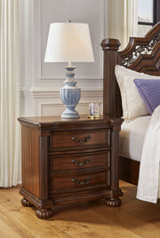 Lavinton - Three Drawer Night Stand - Brown - R&R Furniture Gallery (Fountain Valley, CA)