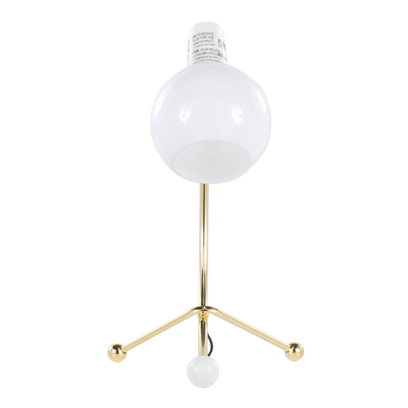 Lumi Source Eileen contemporary task table lamp with gold and white finish, featuring a sleek modern design and adjustable arm.