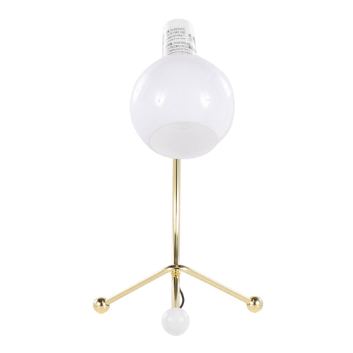 Lumi Source Eileen contemporary task table lamp with gold and white finish, featuring a sleek modern design and adjustable arm.