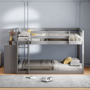 DreamHaus bunk bed with four storage drawers and three shelves, sturdy wooden frame ideal for kids' bedrooms.