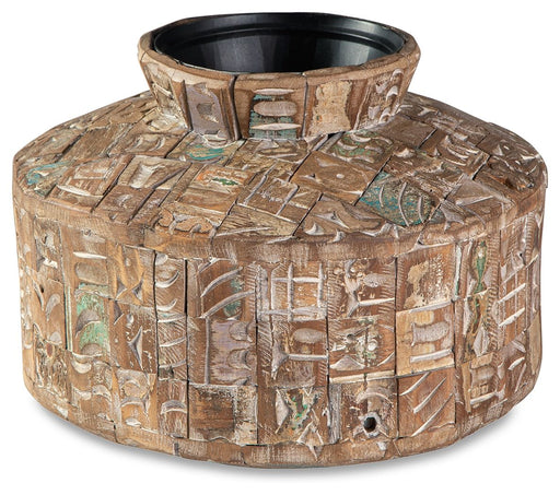 Meltland - Vase - Square - Natural / Black - R&R Furniture Gallery (Fountain Valley, CA)