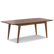 Rectangular dining table by Simpli-Home featuring a modern wooden design with a smooth tabletop and sturdy legs.